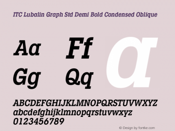 LubalinGraphStd-DemiBoldCondObl Version 3.000 Build 1000图片样张