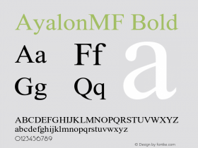 AyalonMF-Bold Version 2.000图片样张