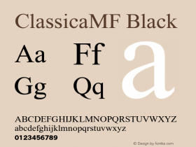 ClassicaMF-Black OTF 1.000;PS 001.001;Core 1.0.38图片样张