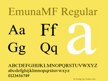 EmunaMF-Regular Version 2.000图片样张