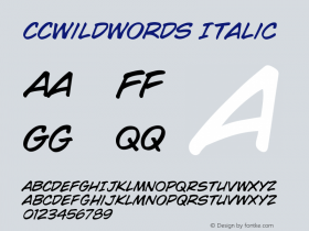 CCWildWords-Italic Version 2.0图片样张