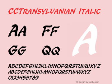 CCTransylvanian Italic Version 1.00 2018图片样张