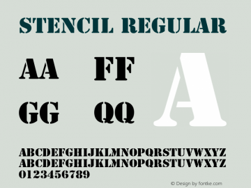 Stencil Regular 001.001 Font Sample