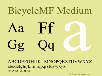 BicycleMF-Medium OTF 1.000;PS 001.001;Core 1.0.38图片样张