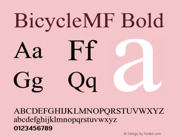 BicycleMF-Bold OTF 2.001;PS 001.001;Core 1.0.38图片样张