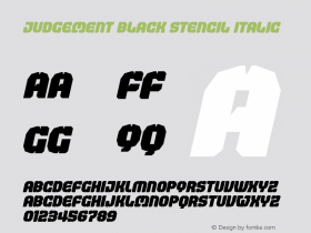 Judgement-BlackStencilItalic Version 2.000图片样张