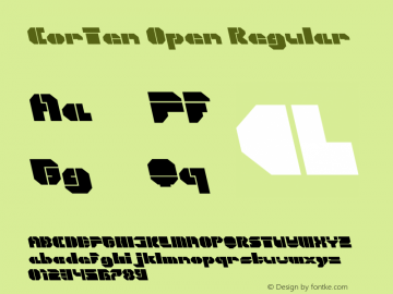 CorTen Open Fat A Italic Version 1.000;PS 001.000;hotconv 1.0.38图片样张