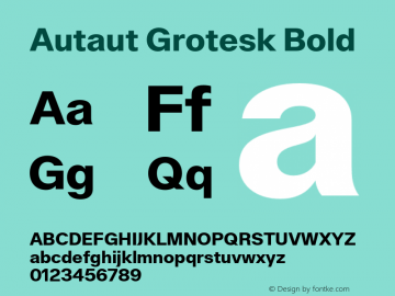 Autaut Grotesk Bold Version 1.000 | FøM Fix图片样张