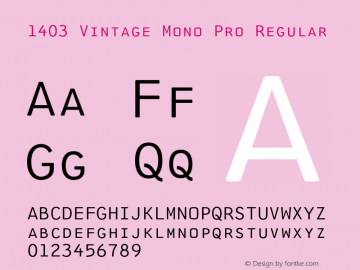 1403 Vintage Mono Pro Regular Version 2.001 | web-otf图片样张