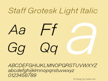 Staff Grotesk Light Italic Version 1.000图片样张