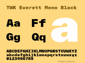 TWK Everett Mono Black Version 3.000; Glyphs 3.0.4, build 3094图片样张