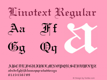 Linotext Regular Unknown图片样张