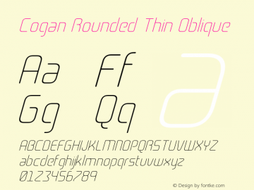 CoganRounded-ThinOblique Version 1.000图片样张