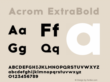 Acrom ExtraBold Version 1.000;PS 001.000;hotconv 1.0.70;makeotf.lib2.5.58329图片样张