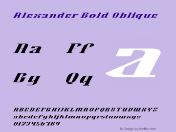 Alexander Bold Oblique Version 1.00图片样张