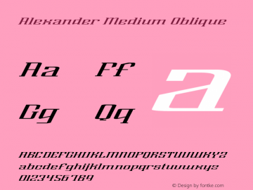 Alexander Medium Oblique Version 1.00图片样张