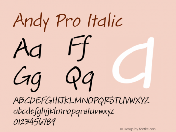 AndyPro-Italic Version 1.00; 2007图片样张