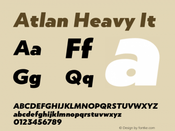 Atlan Heavy It Version 1.000;PS 001.000;hotconv 1.0.88;makeotf.lib2.5.64775图片样张