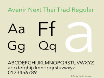 Avenir Next Thai Trad Regular Version 2.00图片样张