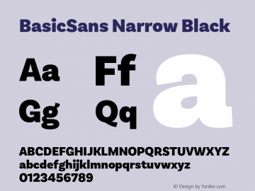 BasicSans Narrow Black Version 2.000;PS 002.000;hotconv 1.0.88;makeotf.lib2.5.64775图片样张