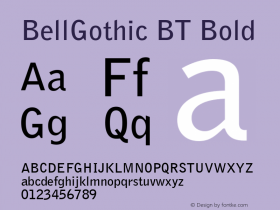 BellGothic BT Bold Version 1.01 emb4-OT图片样张