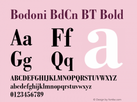 Bodoni BdCn BT Bold Version 1.01 emb4-OT图片样张