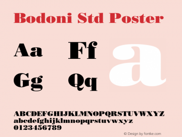 BodoniStd-Poster Version 1.000 Build 1000图片样张