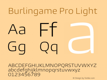 Burlingame Pro Light Version 1.000图片样张