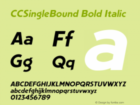 CCSingleBound Bold Italic Version 2.000;hotconv 1.0.109;makeotfexe 2.5.65596图片样张