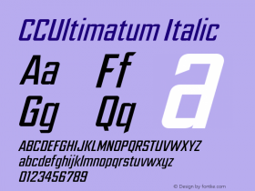 CCUltimatum Italic Version 2.000;hotconv 1.0.109;makeotfexe 2.5.65596图片样张