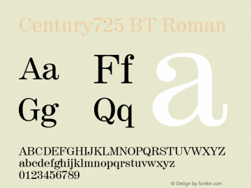 Century725 BT Roman Version 1.01 emb4-OT图片样张