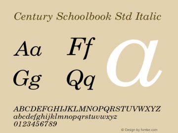 CenturySchoolbookStd-Italic Version 1.000;PS 001.000;hotconv 1.0.38图片样张