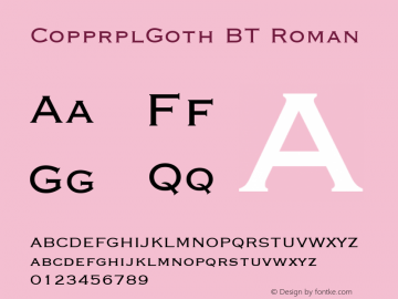 CopprplGoth BT Roman Version 1.01 emb4-OT图片样张