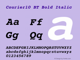 Courier10 BT Bold Italic Version 1.01 emb4-OT图片样张