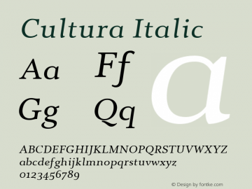 Cultura Italic Version 1.0图片样张