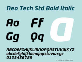 Neo Tech Std Bold Italic Version 1.060;PS 001.000;Core 1.0.38;makeotf.lib1.6.5960图片样张