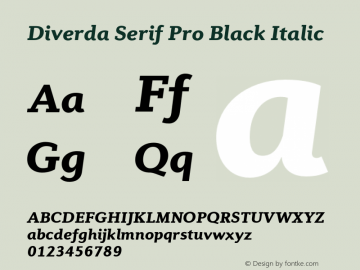 Diverda Serif Pro Black Italic Version 2.00图片样张