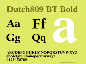 Dutch809 BT Bold Version 1.01 emb4-OT图片样张