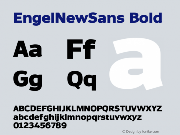 EngelNewSans Bold Version 1.001;PS 001.001;hotconv 1.0.88;makeotf.lib2.5.64775图片样张