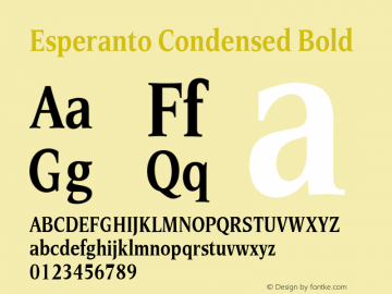 Esperanto Condensed Bold Version 1.00图片样张