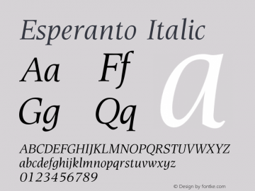 Esperanto Italic Version 1.00图片样张