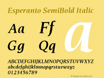 Esperanto SemiBold Italic Version 1.00图片样张