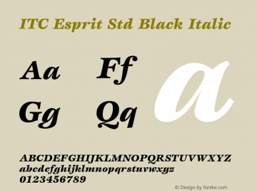 EspritStd-BlackItalic Version 2.000 Build 1000图片样张