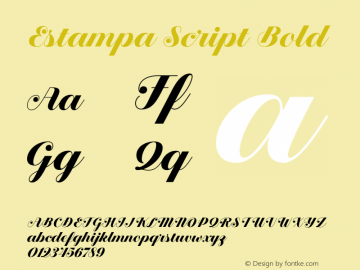 Estampa Script Bold Version 1.000;PS 001.000;hotconv 1.0.88;makeotf.lib2.5.64775图片样张