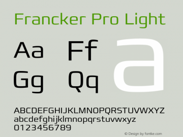 FranckerPro-Light Version 1.00图片样张