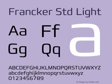 FranckerStd-Light Version 1.00图片样张