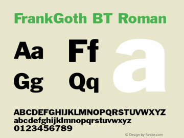 FrankGoth BT Roman Version 1.01 emb4-OT图片样张