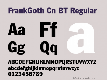 FrankGoth Cn BT Version 1.01 emb4-OT图片样张