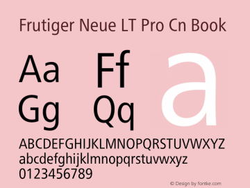 Frutiger Neue LT Pro Cn Bk Version 2.300图片样张