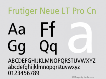 Frutiger Neue LT Pro Cn Version 2.300图片样张